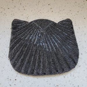Carla Marchi Metallic Blue Beaded Small Clutch